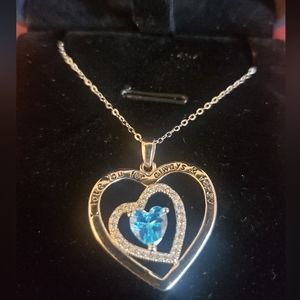 Love You Always and Forever Birthstone Necklace 925 Silver, 20" Chain adjustable